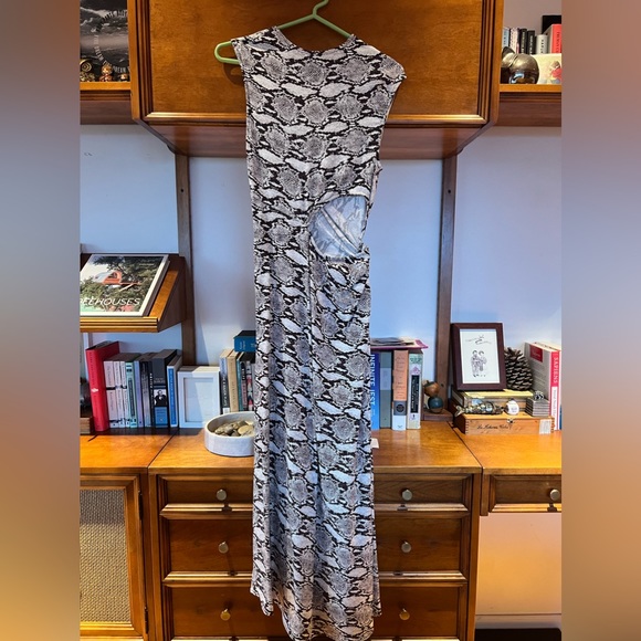 NWT A.L.C Beale Snakeskin Print Cutout Midi Dress - Picture 4 of 8